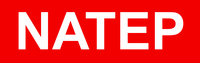Natep logo white on red Natep logo white on red
