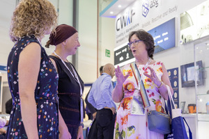 Farnborough Airshow 2022 Mid Derbyshire MP Pauline Latham (R) visits MAA stand